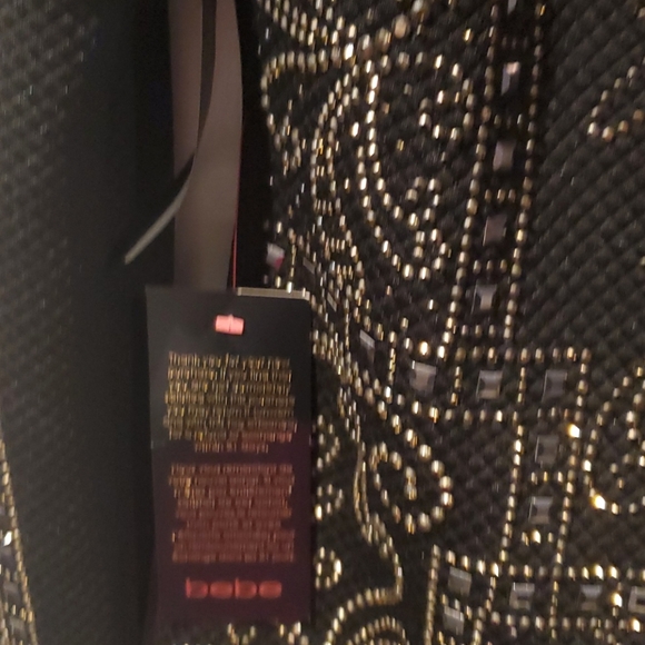 NWT -Bebe Black Synthetic Studded Jaquard Dress - Picture 7 of 7